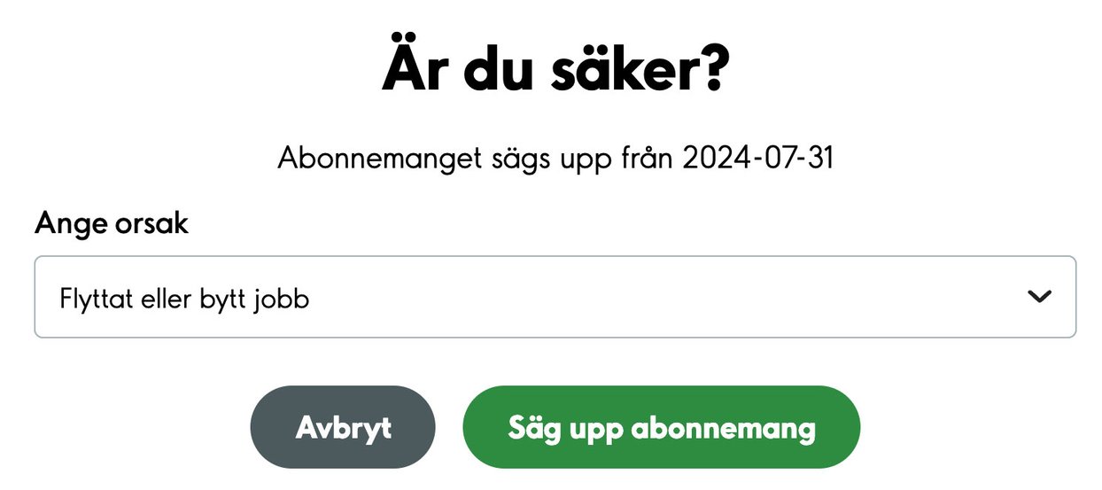 Säga upp abonnemang Mina Sidor