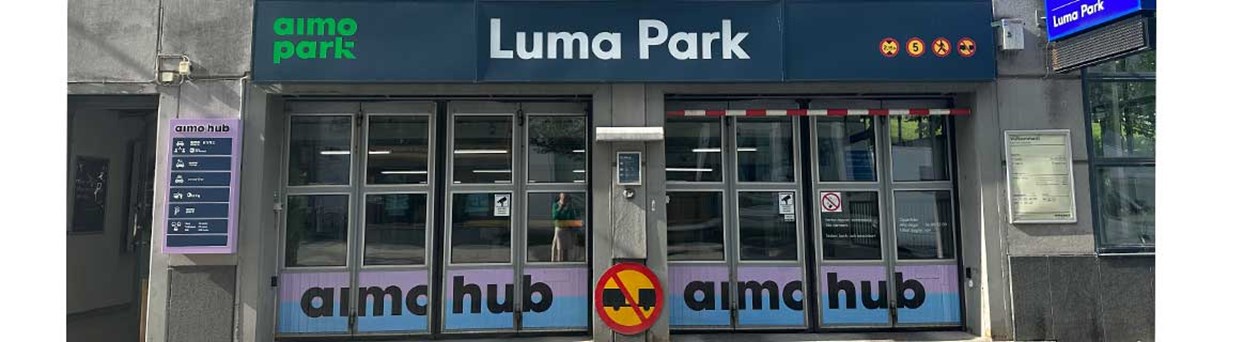 Image of the entrance of Aimo Hub Luma garage
