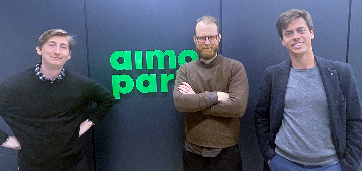 Picture of Adrian Bratteby, Anders Lindén and Sven Hellsten from the Aimo Partner Integration Team.